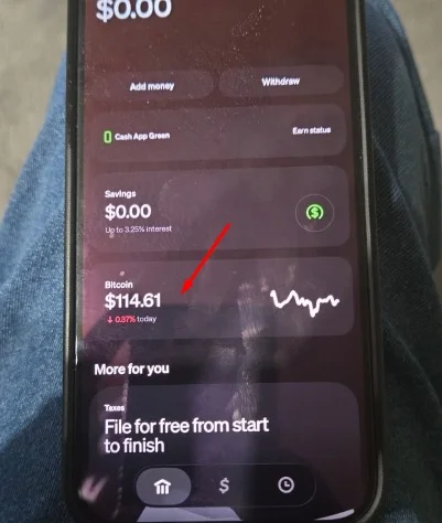Tap Bitcoin on home screen