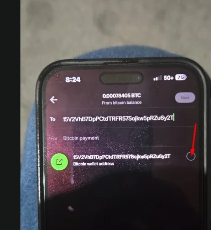 Paste wallet address